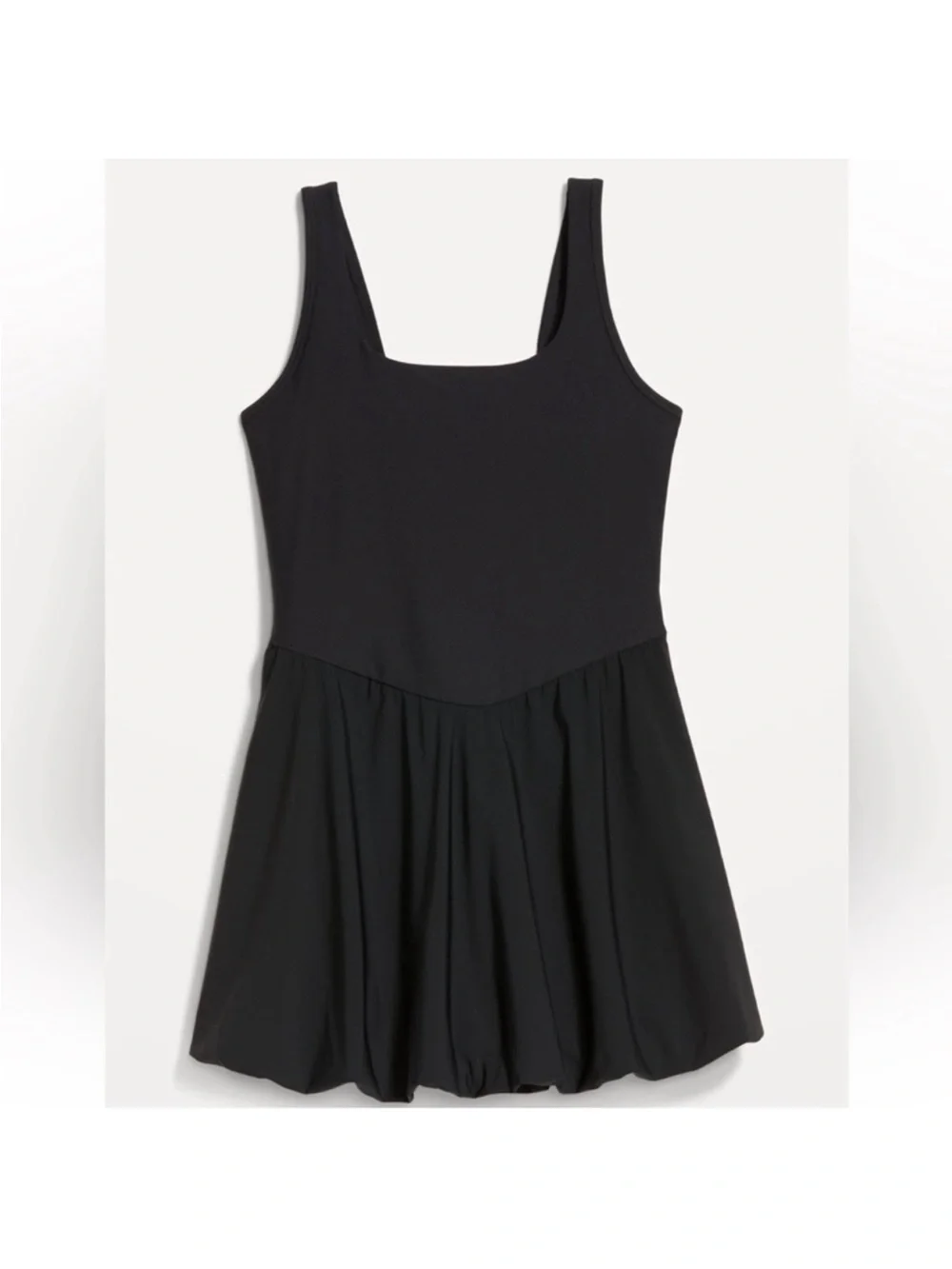 Old Navy Black Square Neck Bubble Athletic Dress